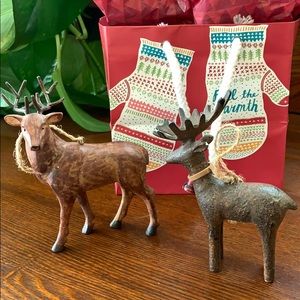 2 Reindeer holiday ornaments